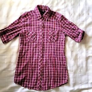 Red Plaid Shirt Dress